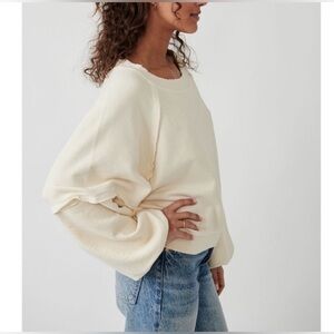 FREE PEOPLE Cheesecake Sweet Deets Sweatshirt size large